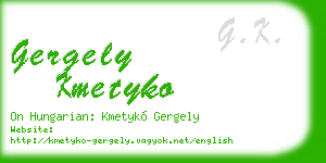 gergely kmetyko business card