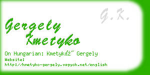 gergely kmetyko business card